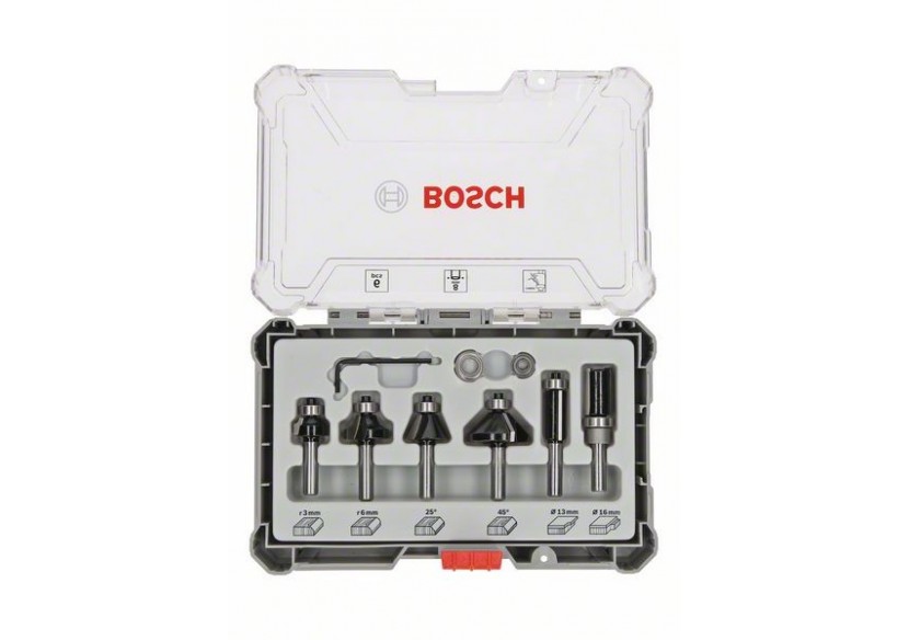 Kits de fraises à araser et de bordage, 6 pièces - 2607017469 - Bosch