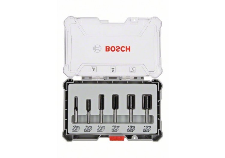 Kits de fraises droites, 6 pièces - 2607017465 - Bosch