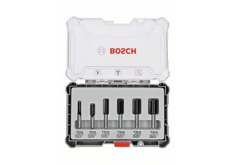Kits de fraises droites, 6 pièces - 2607017466 - Bosch