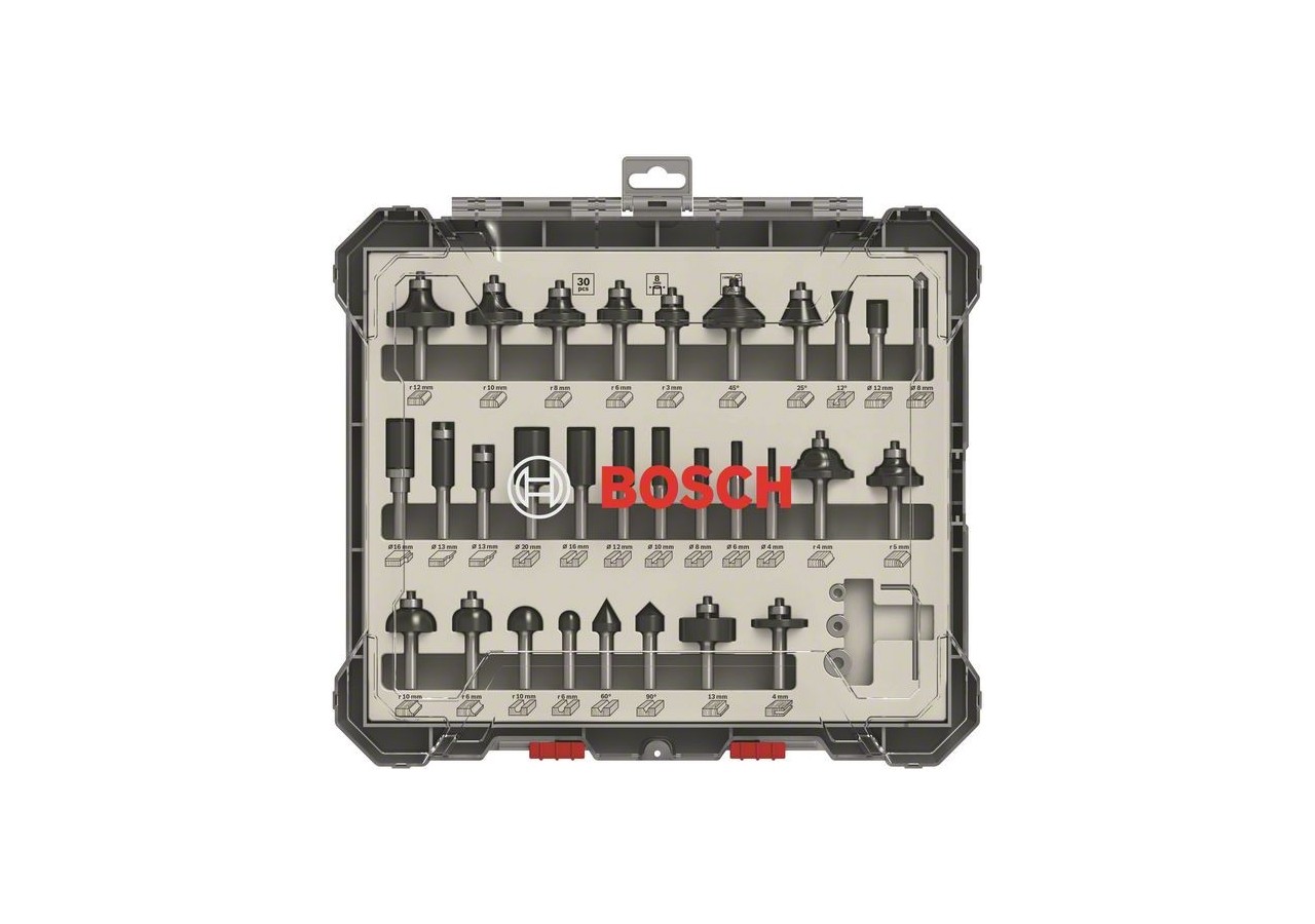 Kits de fraises pour applications mixtes, 30 pièces - 2607017475 - Bosch