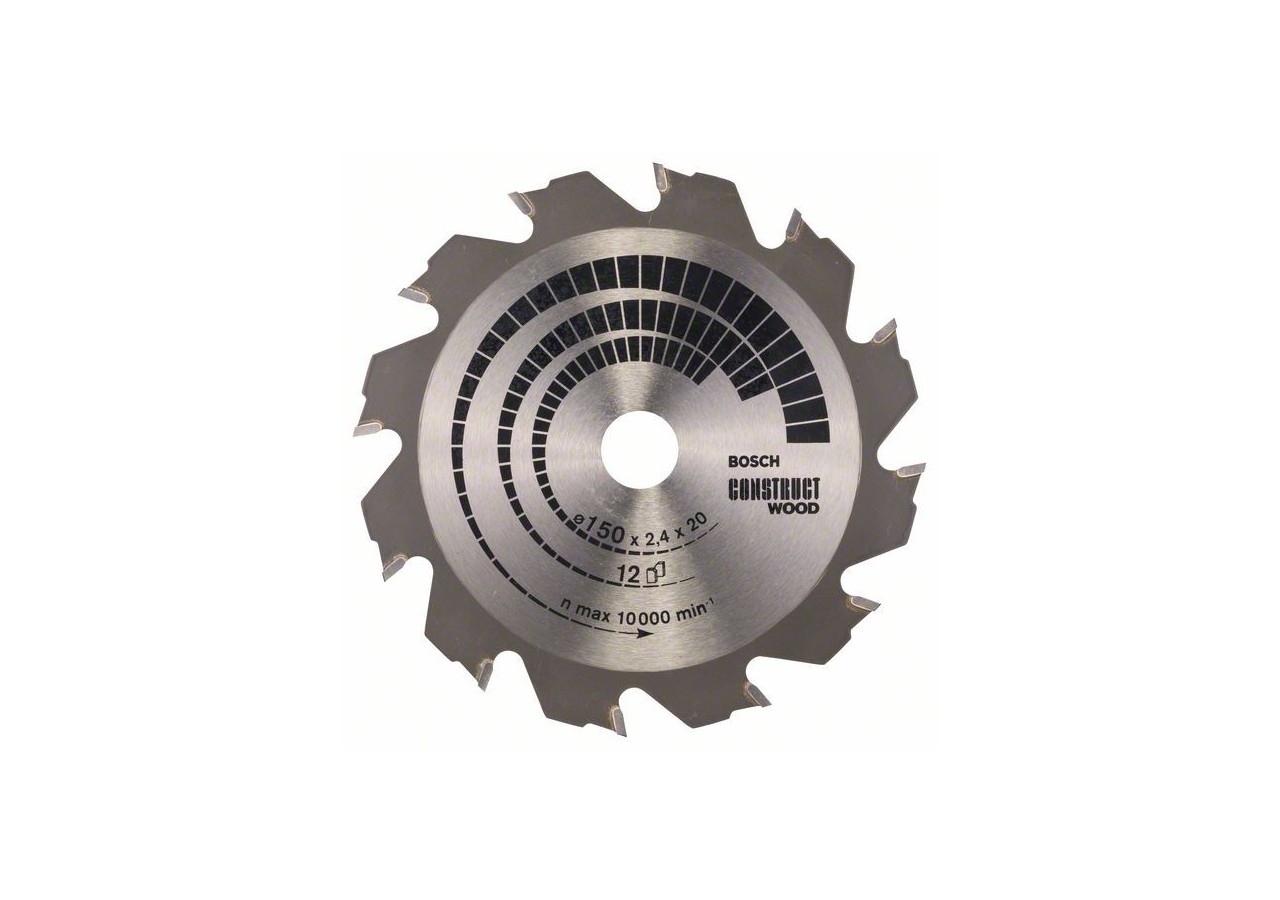 Lame de scie circulaire Construct Wood 150 x 20/16 x 2,4 mm 12 - 2608641199 - Bosch