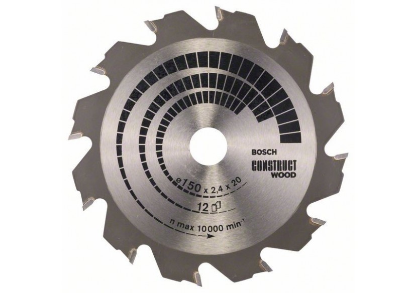 Lame de scie circulaire Construct Wood 150 x 20/16 x 2,4 mm 12 - 2608641199 - Bosch