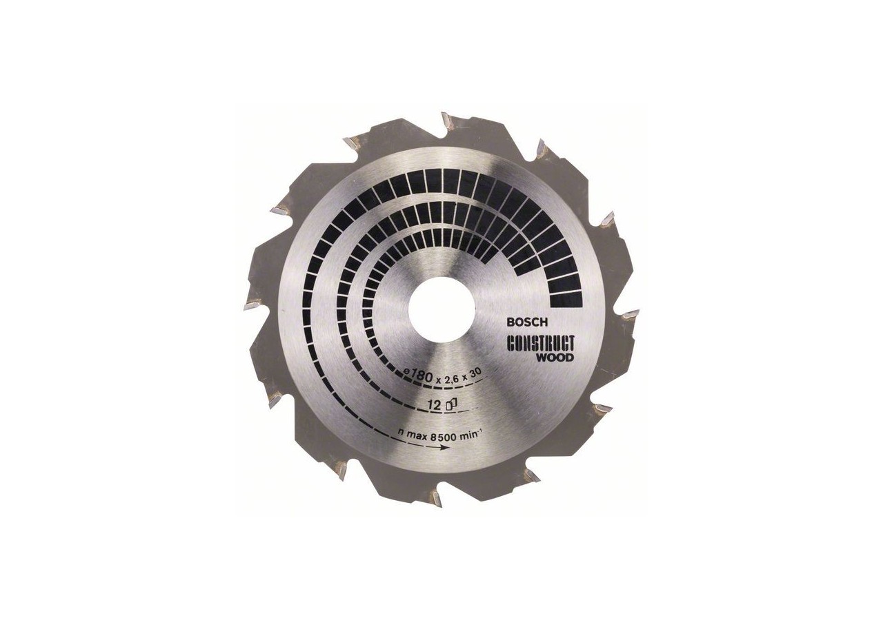 Lame de scie circulaire Construct Wood 180 x 30/20 x 2,6 mm 12 - 2608640632 - Bosch