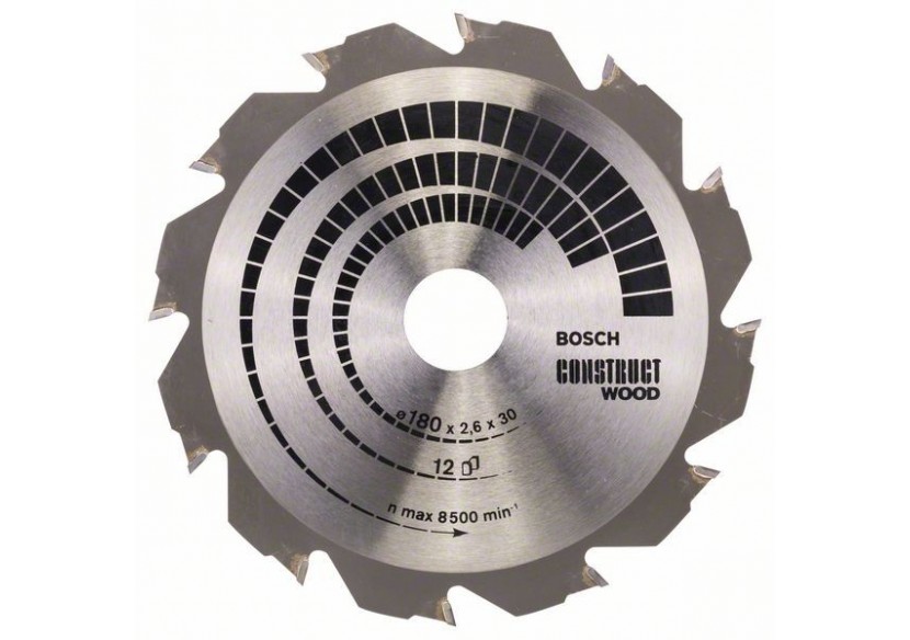 Lame de scie circulaire Construct Wood 180 x 30/20 x 2,6 mm 12 - 2608640632 - Bosch