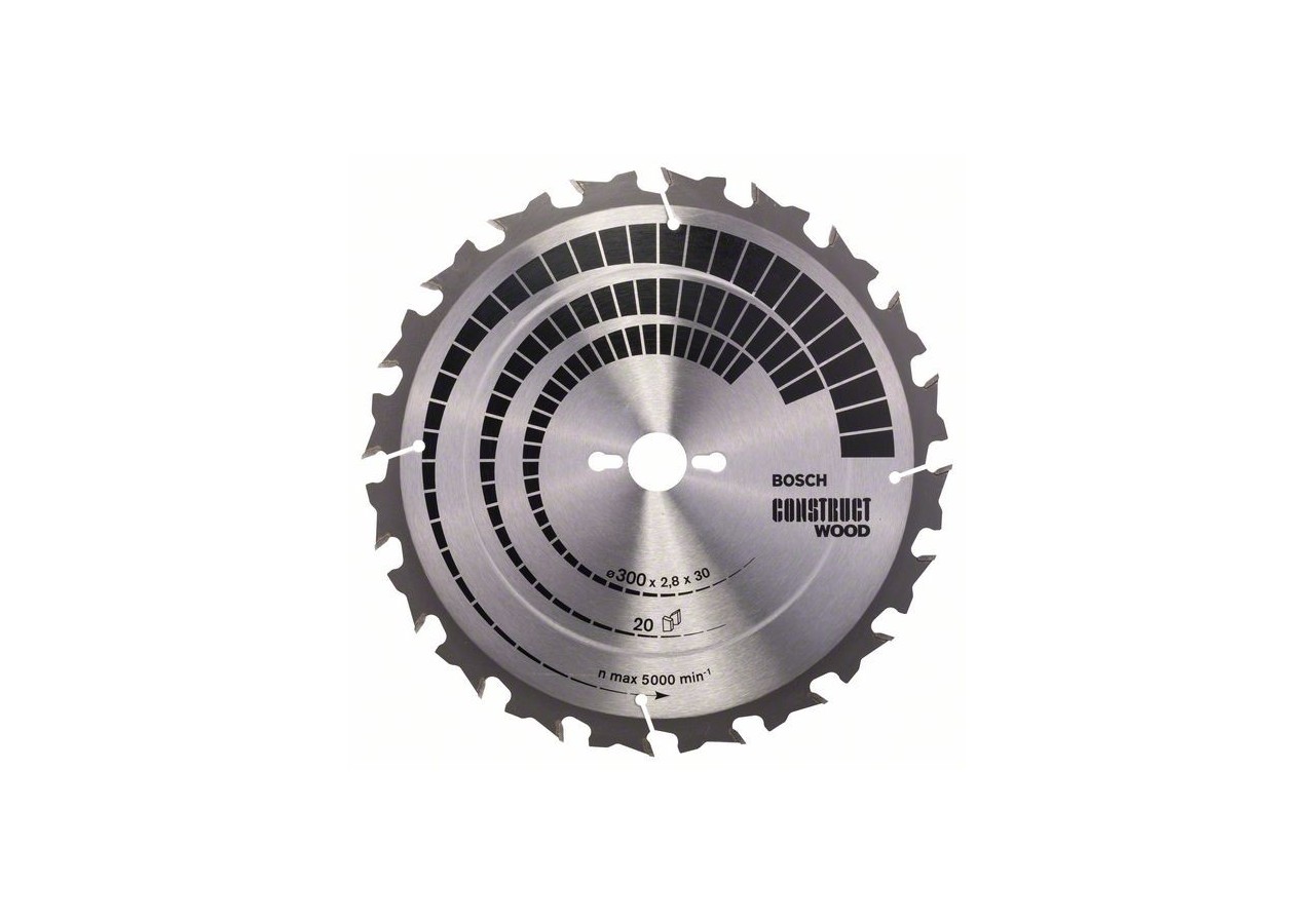 Lame de scie circulaire Construct Wood 300 x 30 x 2,8 mm 20 - 2608640700 - Bosch