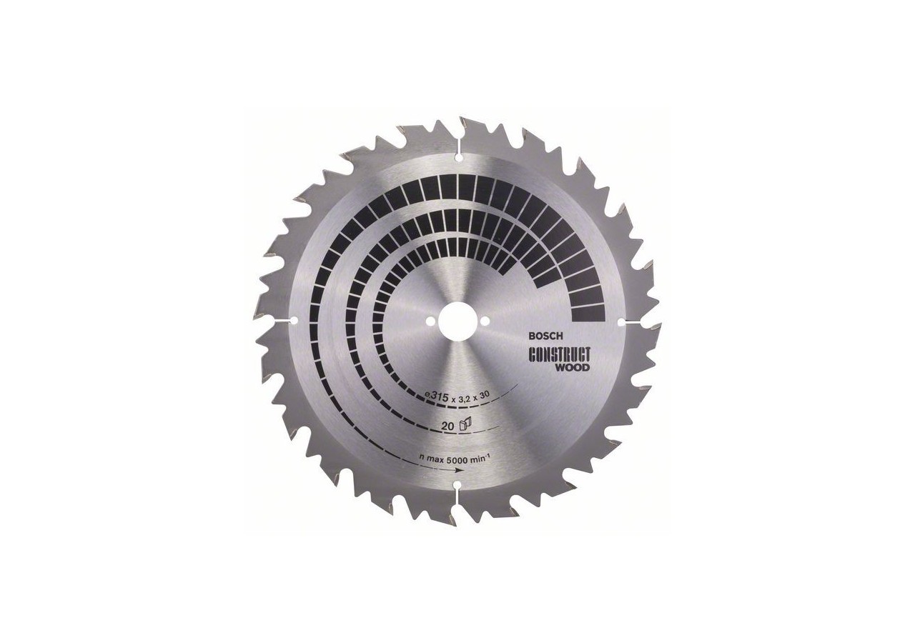 Lame de scie circulaire Construct Wood 315 x 30 x 3,2 mm 20 - 2608640701 - Bosch