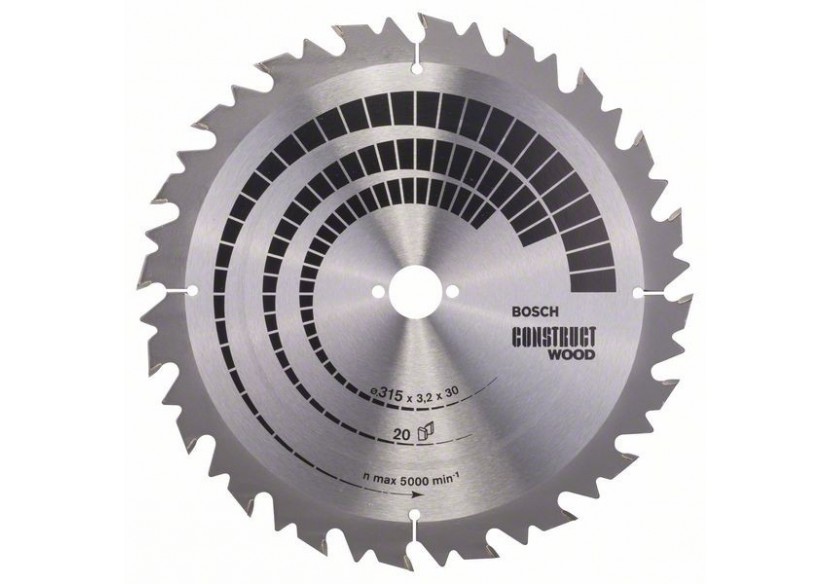 Lame de scie circulaire Construct Wood 315 x 30 x 3,2 mm 20 - 2608640701 - Bosch