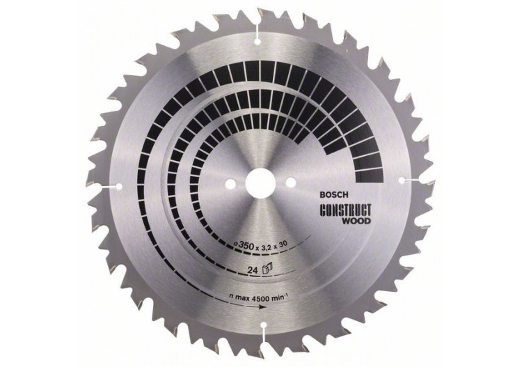 Lame de scie circulaire Construct Wood 350 x 30 x 3,2 mm 24 - 2608640702 - Bosch