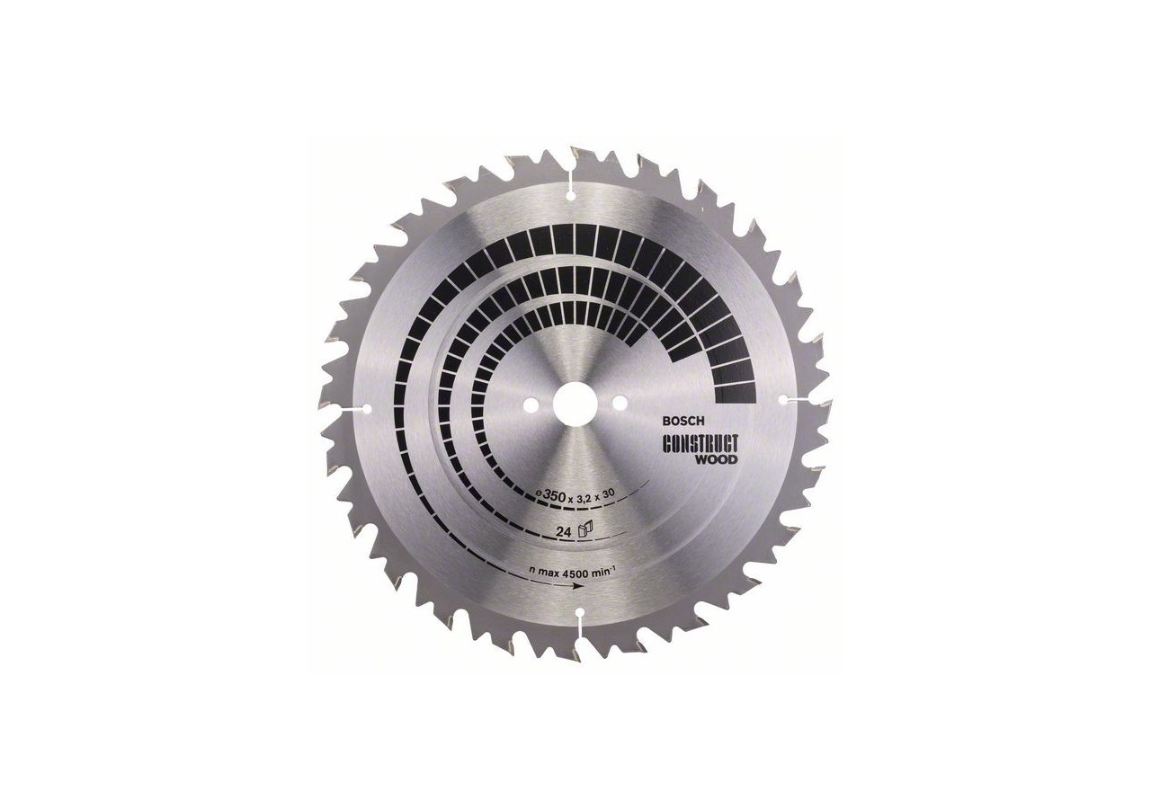Lame de scie circulaire Construct Wood 350 x 30 x 3,2 mm 24 - 2608640702 - Bosch