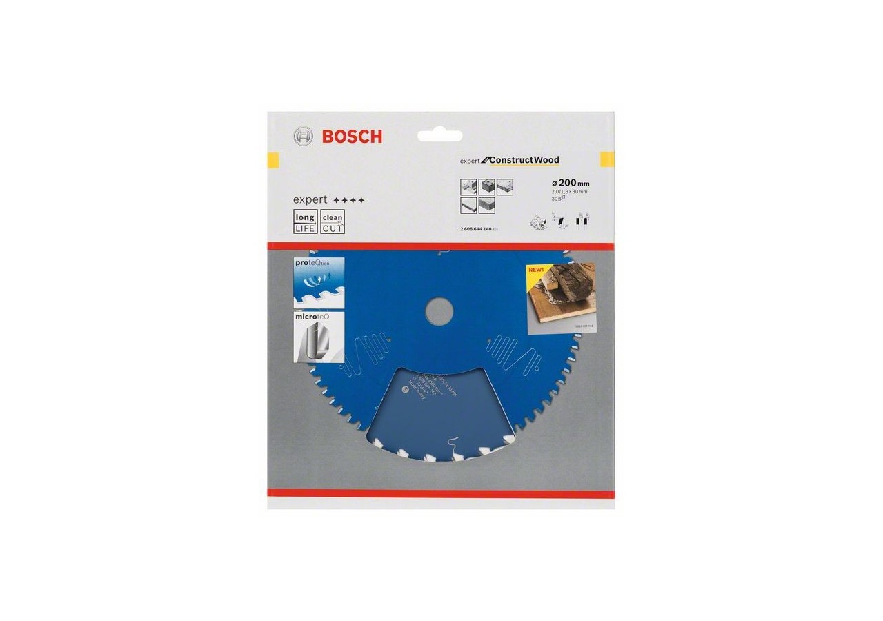 Lame de scie circulaire Expert for Construct Wood 200 x 30 x 2,0 mm, 30 - 2608644140 - Bosch