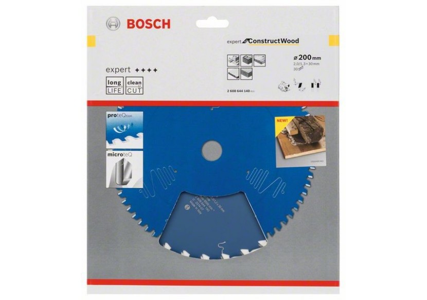 Lame de scie circulaire Expert for Construct Wood 200 x 30 x 2,0 mm, 30 - 2608644140 - Bosch