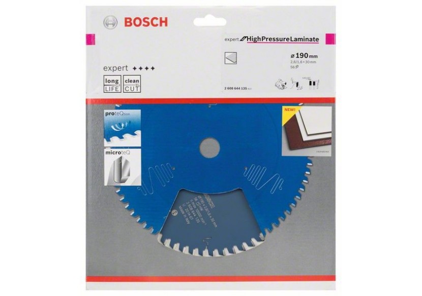 Lame de scie circulaire Expert for High Pressure Laminate 190 x 30 x 2,6 mm, 56 - 2608644135 - Bosch