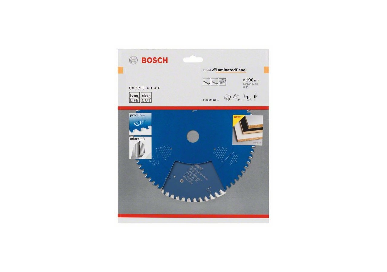 Lame de scie circulaire Expert for Laminated Panel 190 x 20 x 2,6 mm, 60 - 2608644129 - Bosch