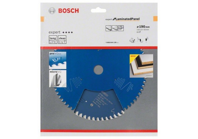 Lame de scie circulaire Expert for Laminated Panel 190 x 30 x 2,6 mm, 60 - 2608644130 - Bosch