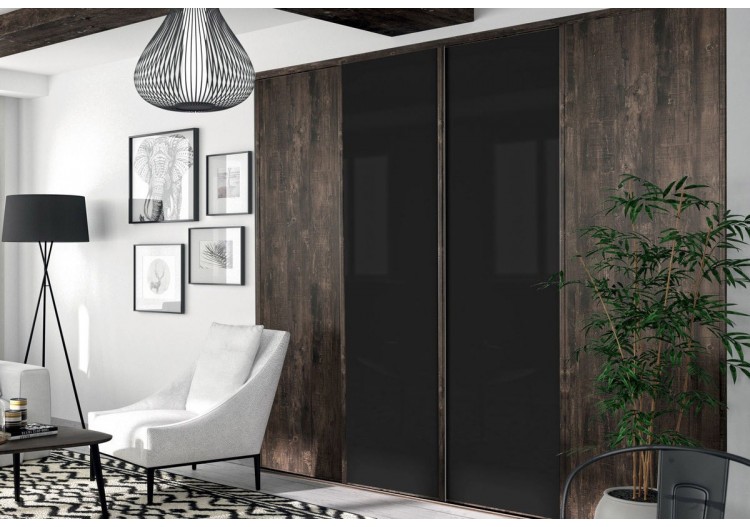 Façade de placard coulissante 4 portes Monteverde verre laqué - Kazed : Confort'Mat