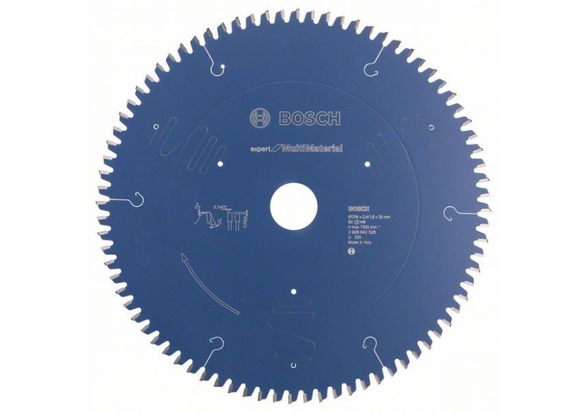 Lame de scie circulaire Expert for Multi Material 254 x 30 x 2,4 mm, 80 - 2608642528 - Bosch