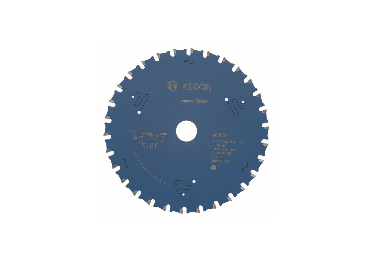 Lame de scie circulaire Expert for Steel 160 x 20 x 2,0 mm, 30 - 2608643054 - Bosch