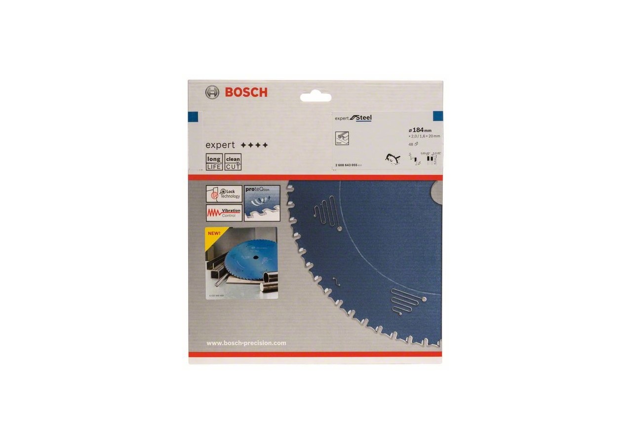 Lame de scie circulaire Expert for Steel 184 x 20 x 2,0 mm, 48 - 2608643055 - Bosch