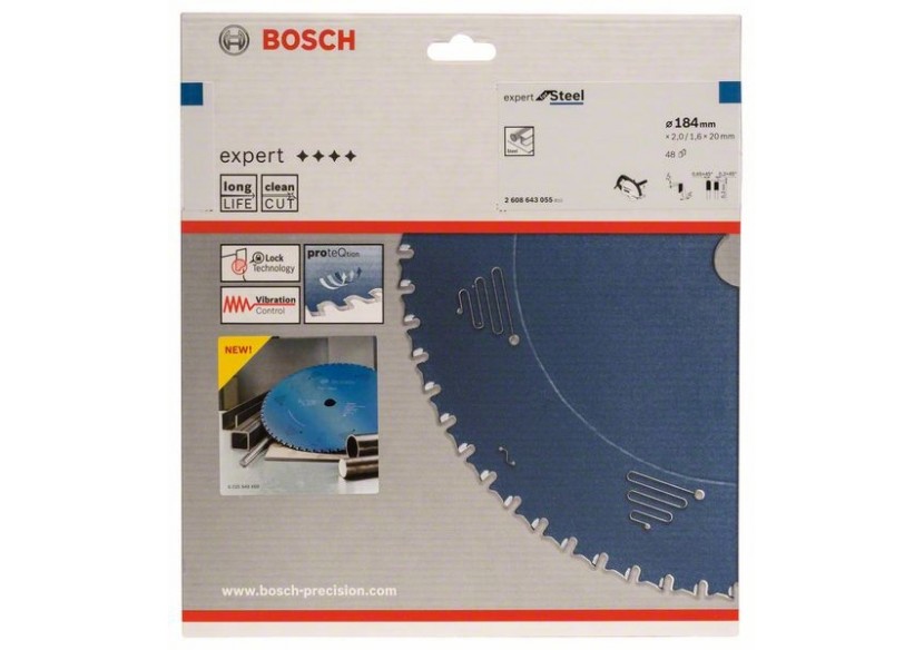 Lame de scie circulaire Expert for Steel 184 x 20 x 2,0 mm, 48 - 2608643055 - Bosch Lame de scie circulaire Expert for Steel 184 x 20 x 2,0 mm, 48 - 2608643055 - Bosch