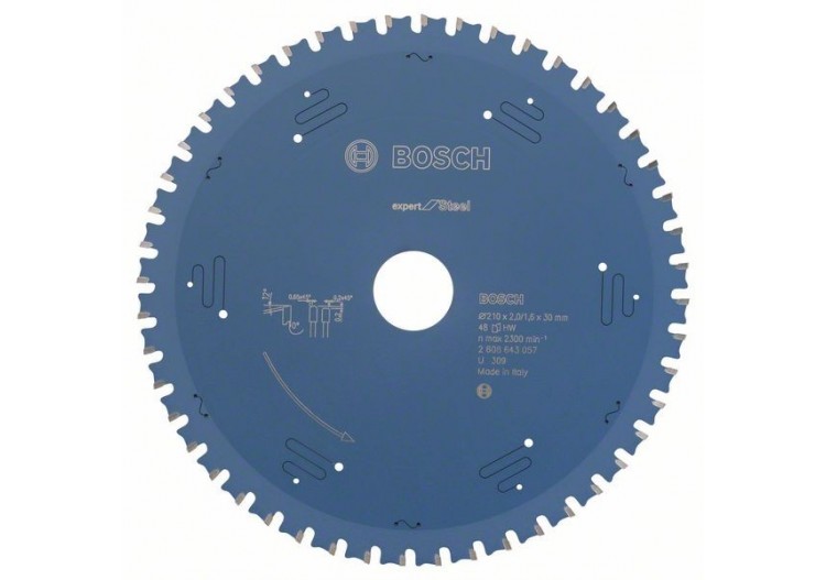 Lame de scie circulaire Expert for Steel 210 x 30 x 2,0 mm, 48 - 2608643057 - Bosch