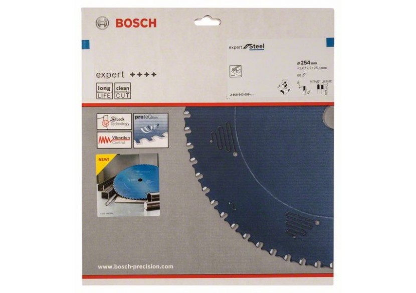 Lame de scie circulaire Expert for Steel 254 x 25,4 x 2,6 mm, 60 - 2608643059 - Bosch Lame de scie circulaire Expert for Steel 254 x 25,4 x 2,6 mm, 60 - 2608643059 - Bosch
