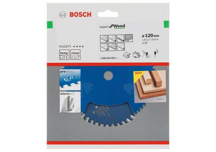 Lame de scie circulaire Expert for Wood 120 x 20 x 1,8 mm, 40 - 2608644004 - Bosch