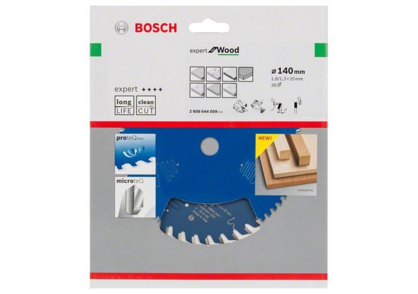 Lame de scie circulaire Expert for Wood 140 x 20 x 1,8 mm, 36 - 2608644009 - Bosch