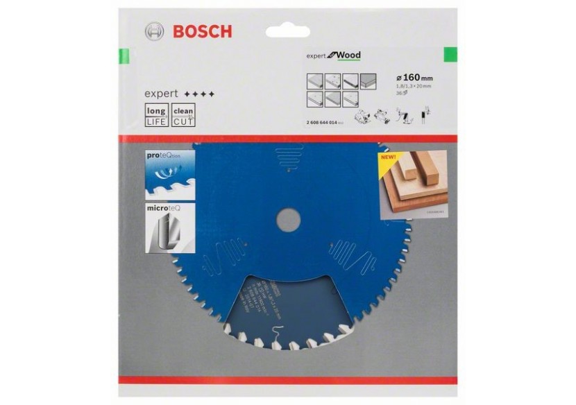 Lame de scie circulaire Expert for Wood 160 x 20 x 1,8 mm, 36 - 2608644014 - Bosch