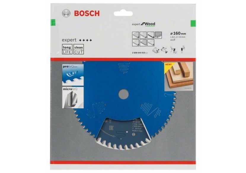 Lame de scie circulaire Expert for Wood 160 x 20 x 1,8 mm, 48 - 2608644015 - Bosch