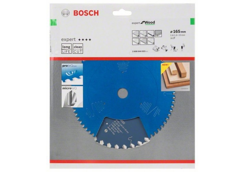 Lame de scie circulaire Expert for Wood 165 x 20 x 2,6 mm, 36 - 2608644023 - Bosch