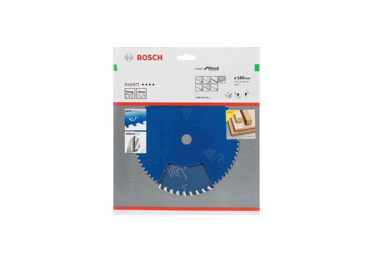 Lame de scie circulaire Expert for Wood 180 x 20 x 2,6 mm, 48 - 2608644031 - Bosch