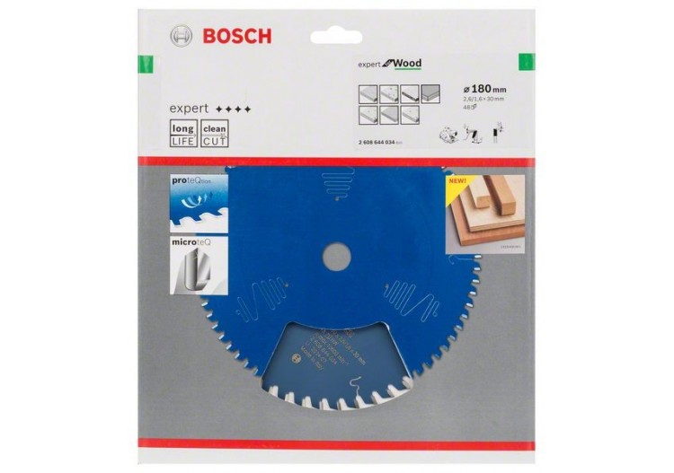 Lame de scie circulaire Expert for Wood 180 x 30 x 2,6 mm, 48 - 2608644034 - Bosch