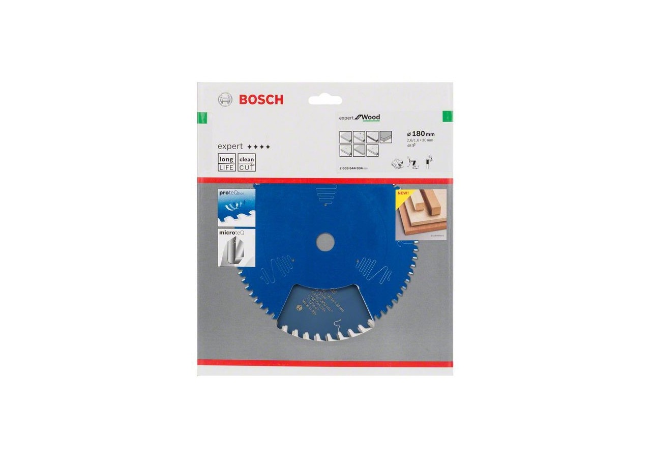 Lame de scie circulaire Expert for Wood 180 x 30 x 2,6 mm, 48 - 2608644034 - Bosch