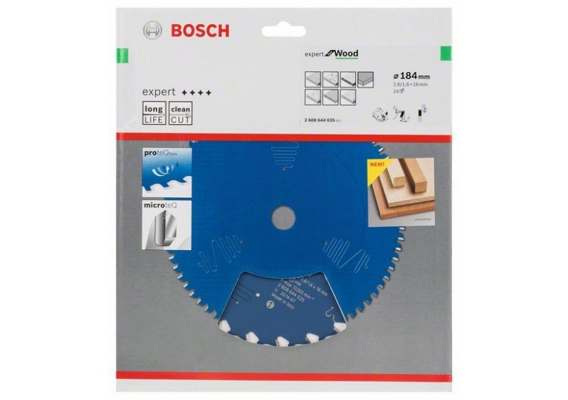 Lame de scie circulaire Expert for Wood 184 x 16 x 2,6 mm, 24 - 2608644035 - Bosch Lame de scie circulaire Expert for Wood 184 x 16 x 2,6 mm, 24 - 2608644035 - Bosch