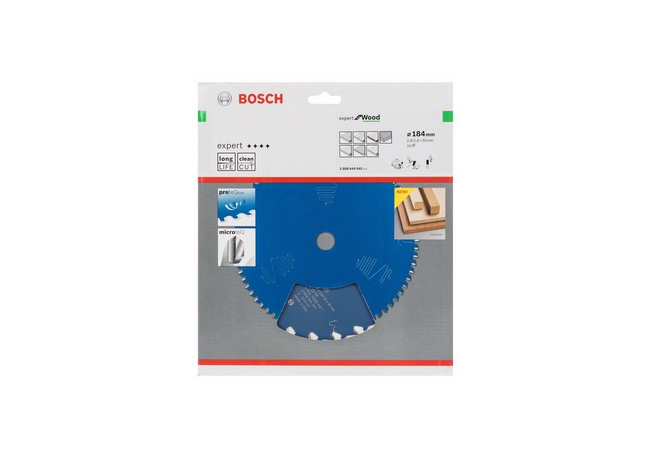 Lame de scie circulaire Expert for Wood 184 x 30 x 2,6 mm, 24 - 2608644041 - Bosch