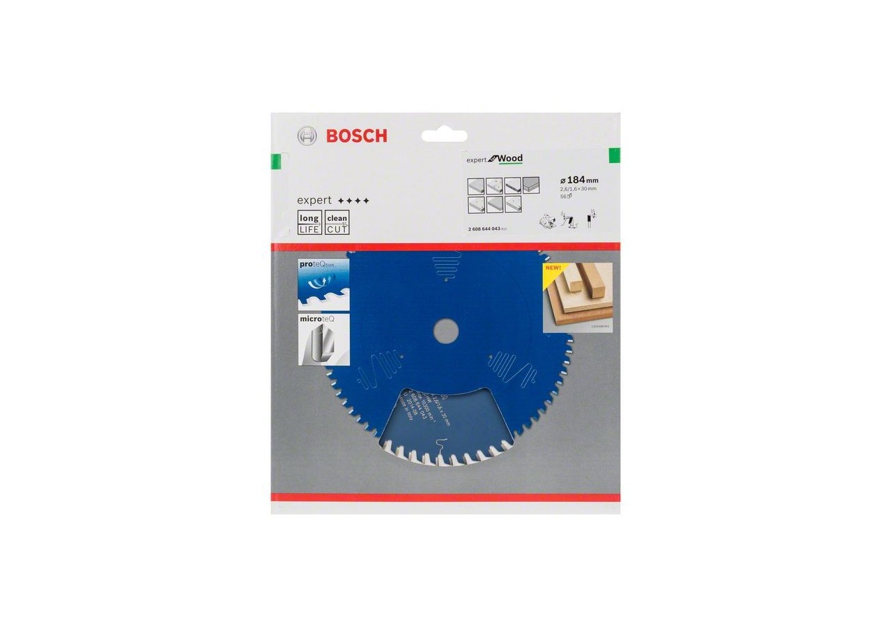 Lame de scie circulaire Expert for Wood 184 x 30 x 2,6 mm, 56 - 2608644043 - Bosch
