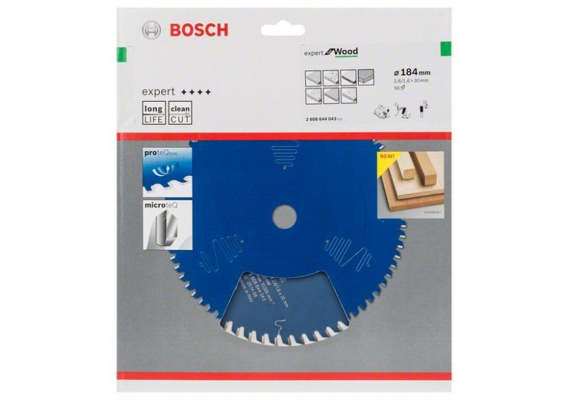 Lame de scie circulaire Expert for Wood 184 x 30 x 2,6 mm, 56 - 2608644043 - Bosch Lame de scie circulaire Expert for Wood 184 x 30 x 2,6 mm, 56 - 2608644043 - Bosch
