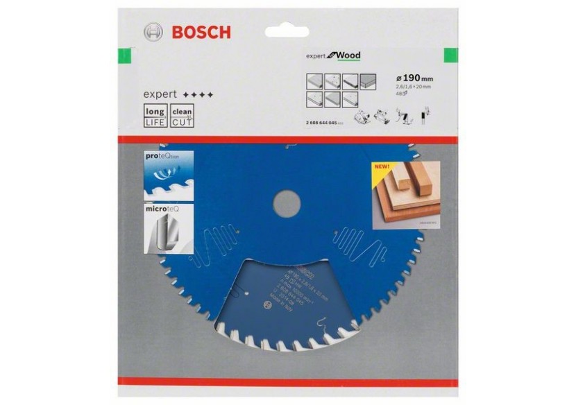 Lame de scie circulaire Expert for Wood 190 x 20 x 2,6 mm, 48 - 2608644045 - Bosch Lame de scie circulaire Expert for Wood 190 x 20 x 2,6 mm, 48 - 2608644045 - Bosch