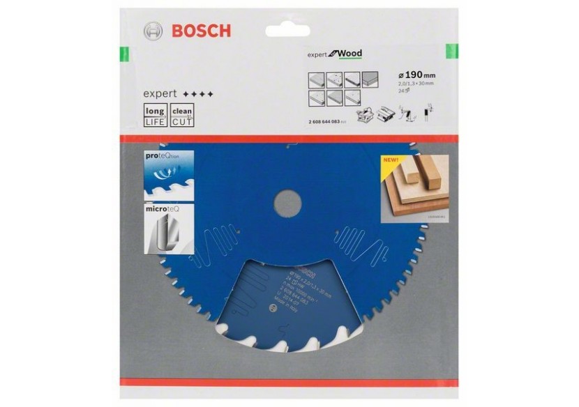 Lame de scie circulaire Expert for Wood 190 x 30 x 2,0 mm, 24 - 2608644083 - Bosch Lame de scie circulaire Expert for Wood 190 x 30 x 2,0 mm, 24 - 2608644083 - Bosch