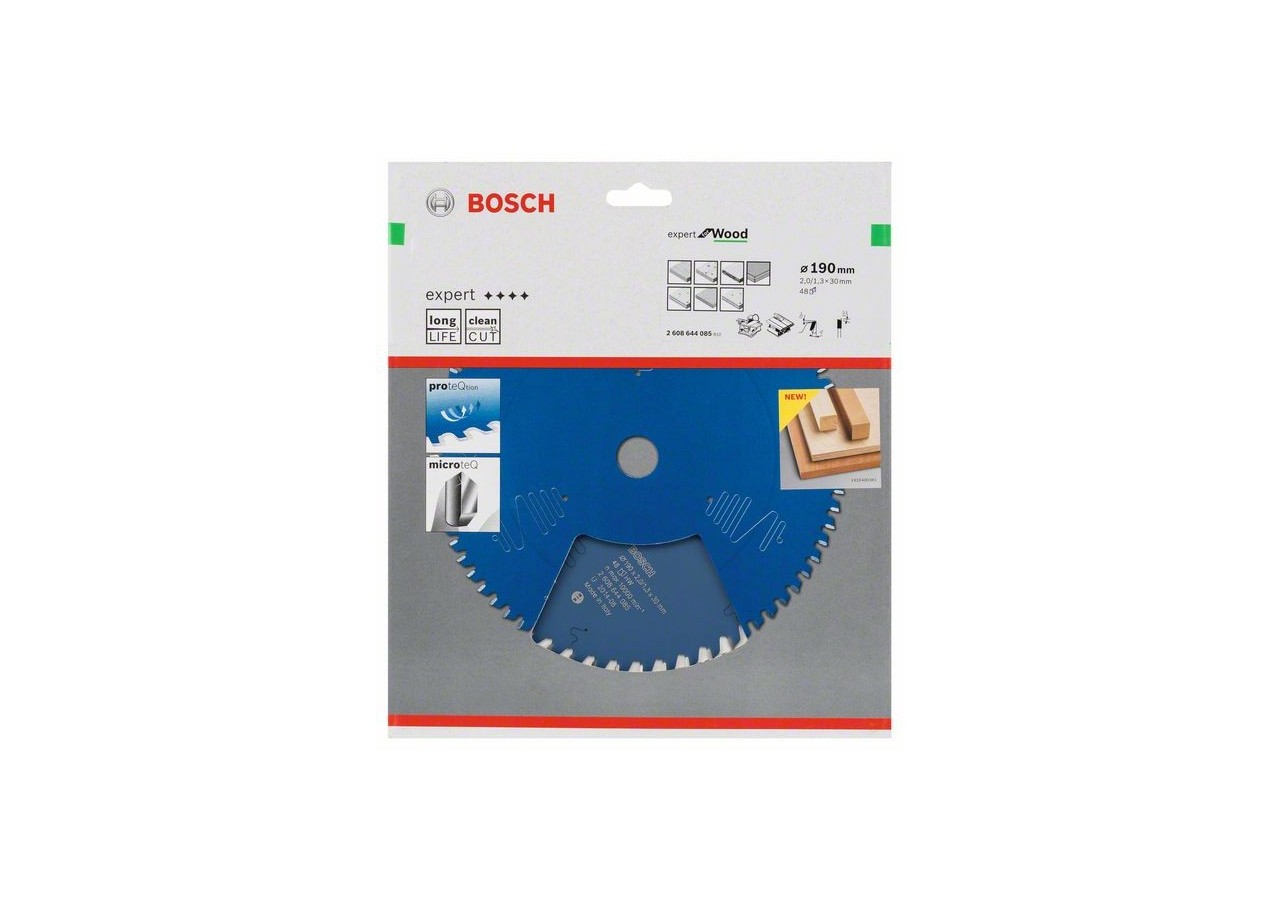 Lame de scie circulaire Expert for Wood 190 x 30 x 2,0 mm, 48 - 2608644085 - Bosch