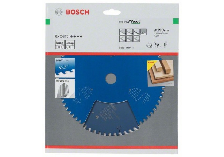 Lame de scie circulaire Expert for Wood 190 x 30 x 2,6 mm, 56 - 2608644050 - Bosch