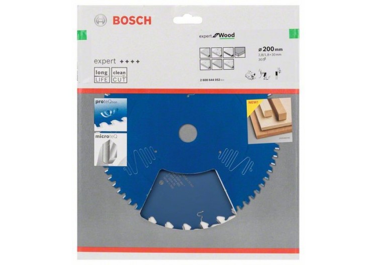 Lame de scie circulaire Expert for Wood 200 x 30 x 2,8 mm, 30 - 2608644052 - Bosch
