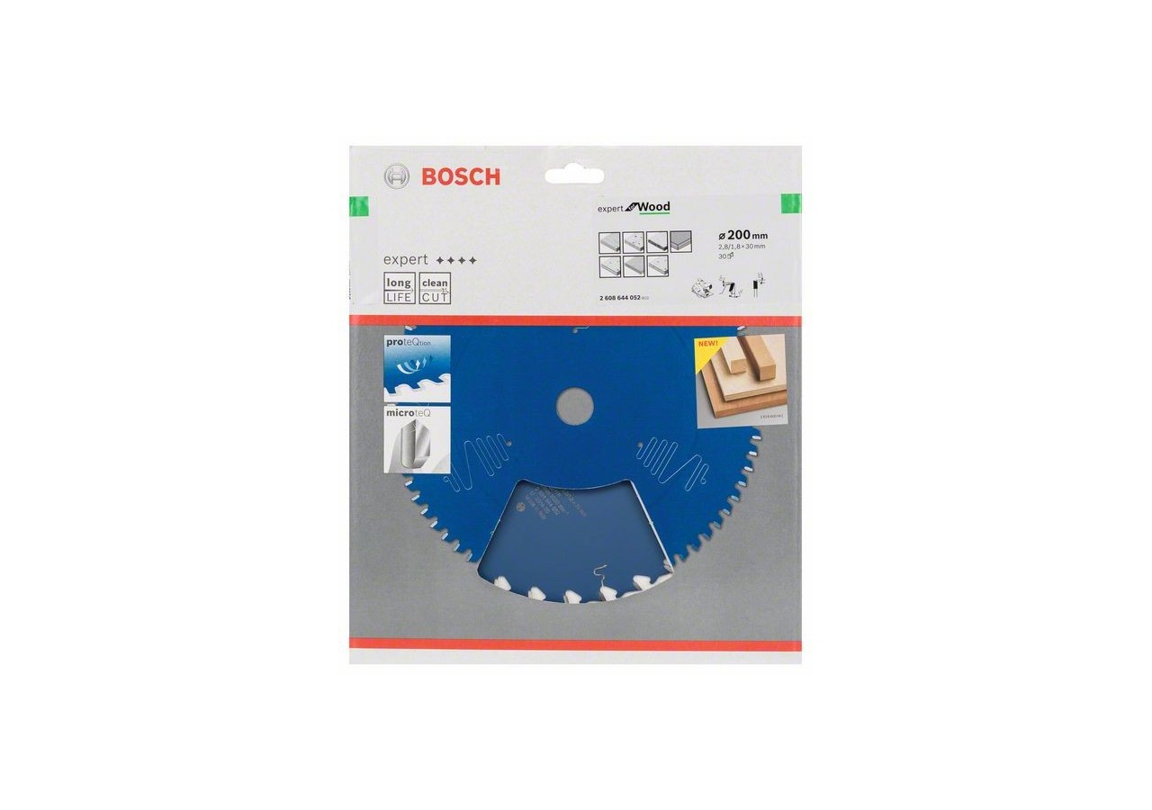 Lame de scie circulaire Expert for Wood 200 x 30 x 2,8 mm, 30 - 2608644052 - Bosch