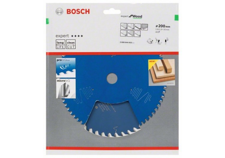 Lame de scie circulaire Expert for Wood 200 x 30 x 2,8 mm, 48 - 2608644053 - Bosch