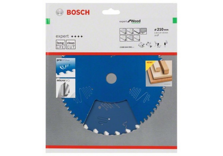 Lame de scie circulaire Expert for Wood 210 x 30 x 2,8 mm, 30 - 2608644058 - Bosch