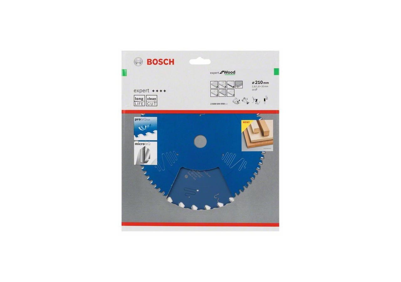 Lame de scie circulaire Expert for Wood 210 x 30 x 2,8 mm, 30 - 2608644058 - Bosch