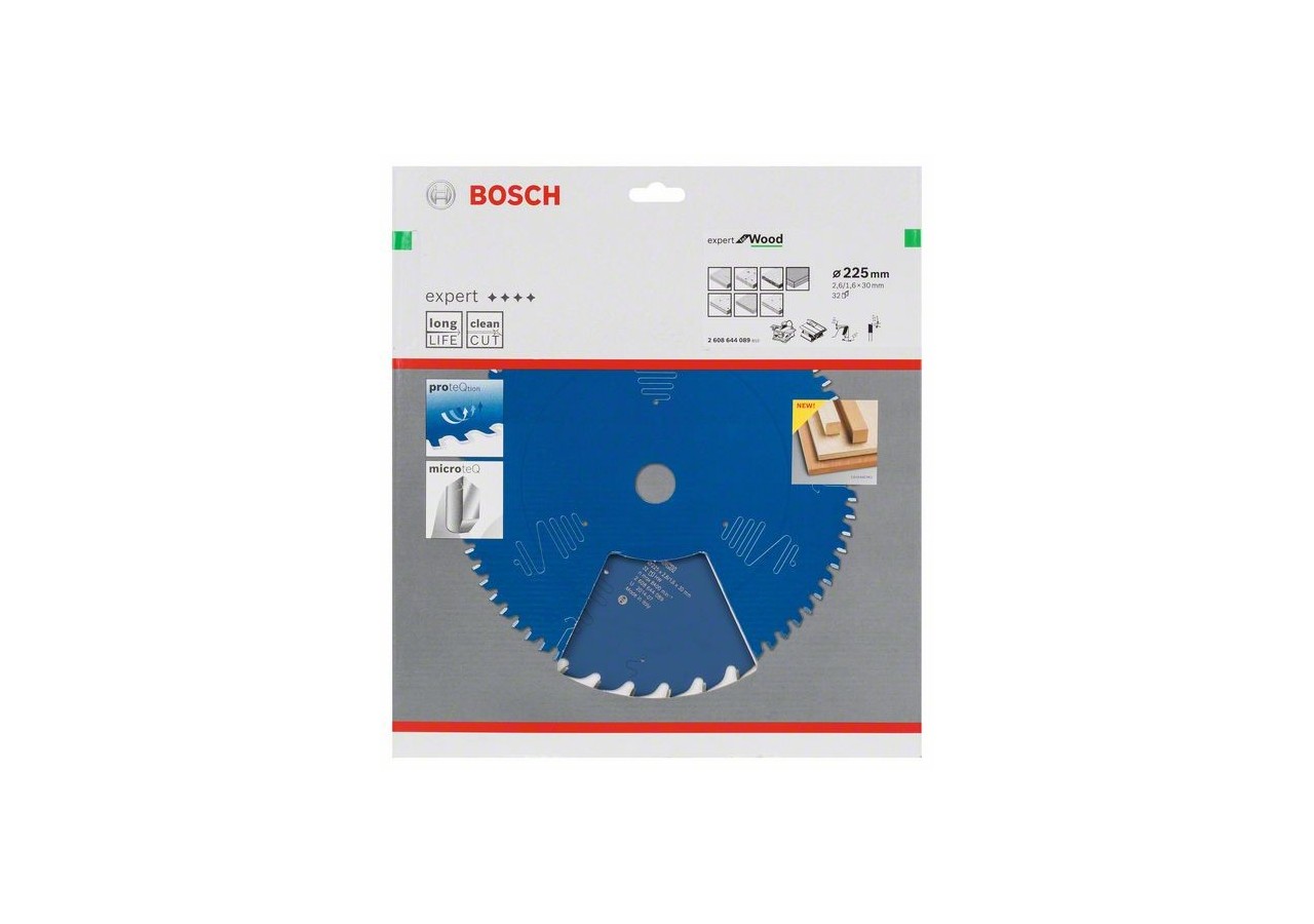 Lame de scie circulaire Expert for Wood 225 x 30 x 2,6 mm, 32 - 2608644089 - Bosch