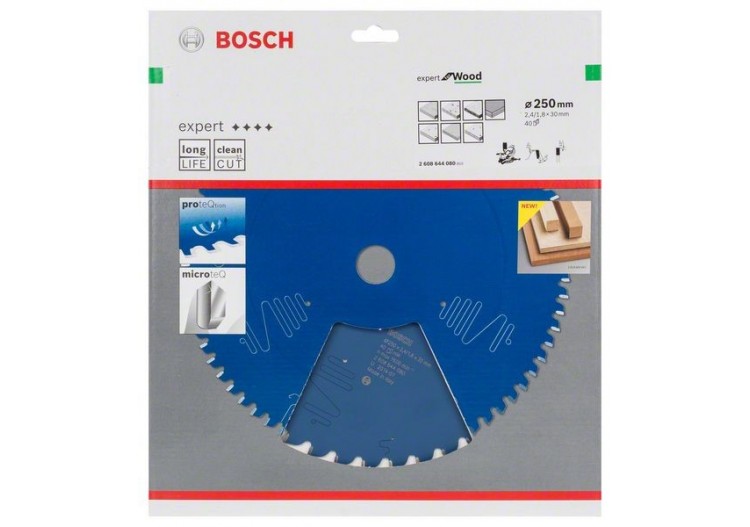 Lame de scie circulaire Expert for Wood 250 x 30 x 2,4 mm, 40 - 2608644080 - Bosch