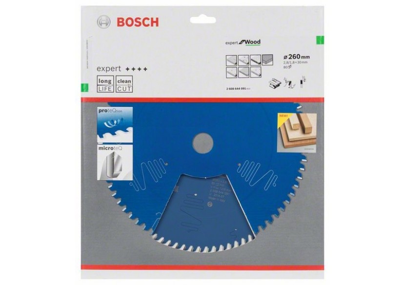 Lame de scie circulaire Expert for Wood 260 x 30 x 2,8 mm, 80 - 2608644091 - Bosch Lame de scie circulaire Expert for Wood 260 x 30 x 2,8 mm, 80 - 2608644091 - Bosch