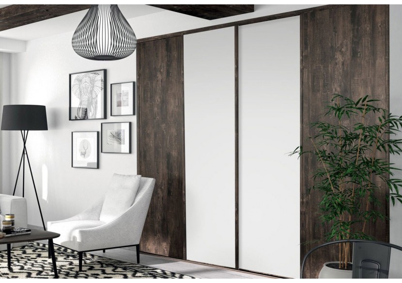 Façade de placard coulissante 4 portes Monteverde uni mat - Kazed : Confort'Mat